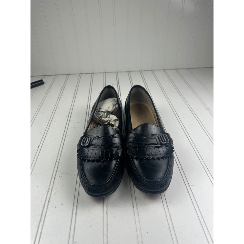 Adolfo Vintage Black Leather Kiltie Loafers Made in Italy Men's Size 11 - Picture 13 of 13